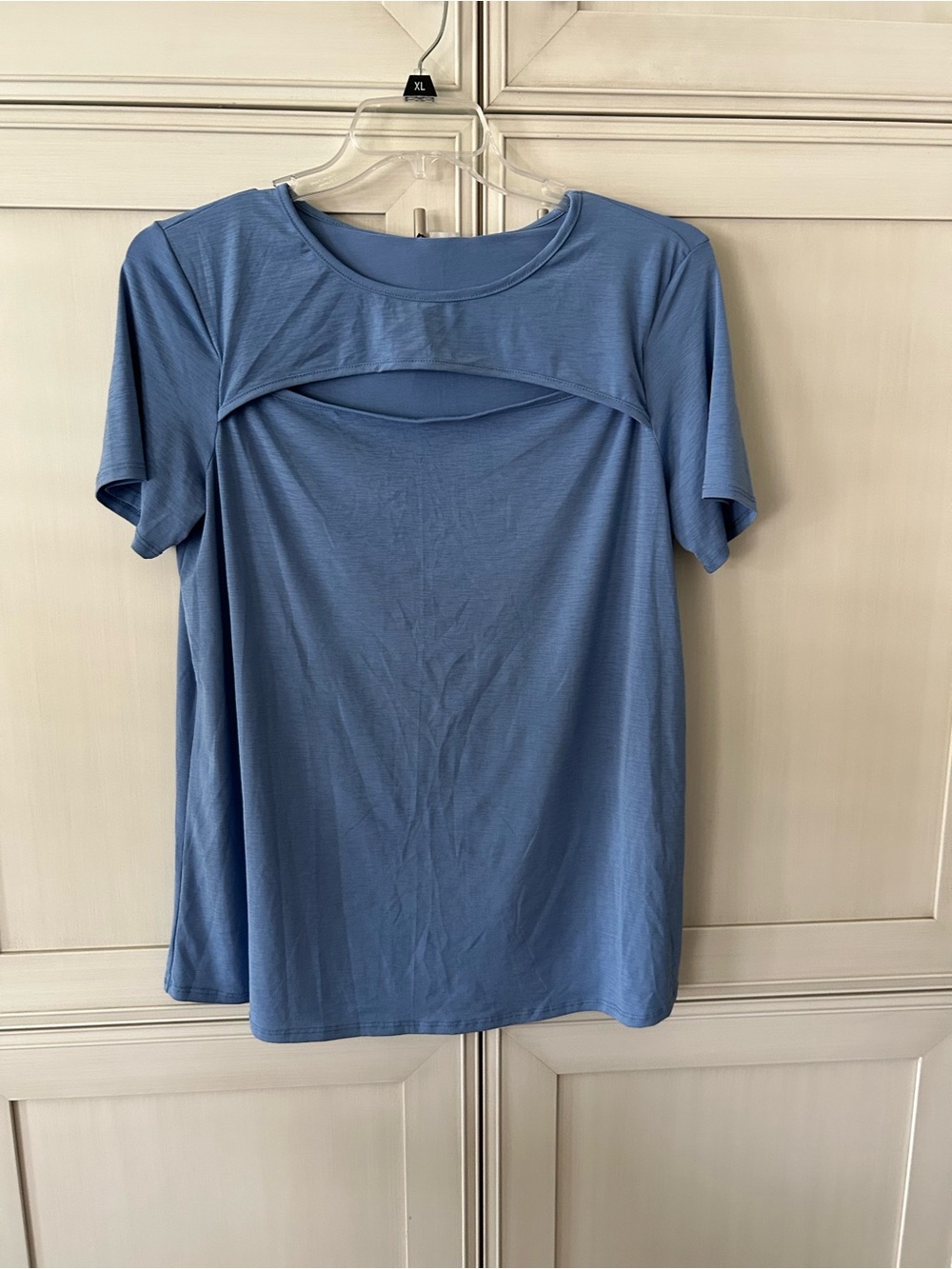 HEIMISH USA Blue Short-Sleeve Top with Open Front